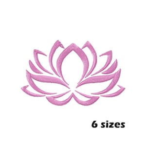 Borduurontwerpen lotusbloem, direct downloaden - 6 maten