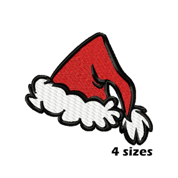 Santa Hat Embroidery Design, Instant Download - 4 Sizes