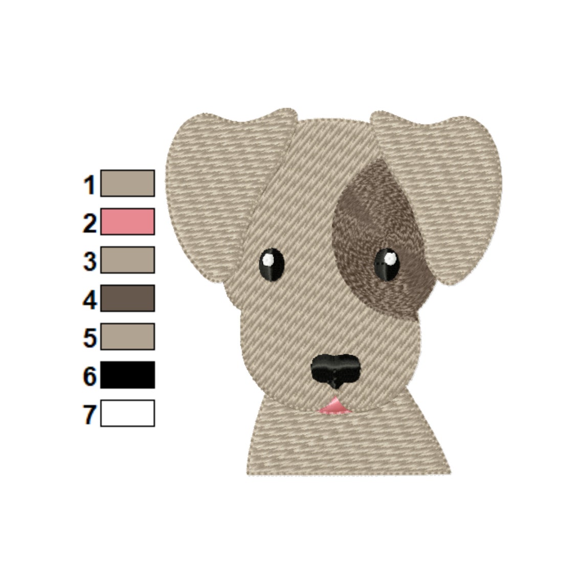Puppy Dog Face Embroidery Designs Instant Download 4 Sizes Etsy