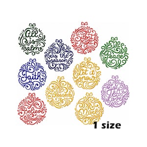 Christmas Ornaments Embroidery Designs, Instant Download - 1 Size (4x4 ONLY)