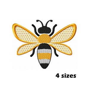 Queen Honey Bee Embroidery Designs, Instant Download - 4 Sizes