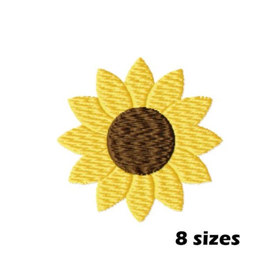 Mini Sunflower Embroidery Designs, Instant Download - 8 Sizes