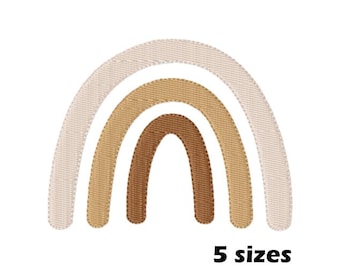 Boho Rainbow Embroidery Designs, Instant Download - 5 Sizes