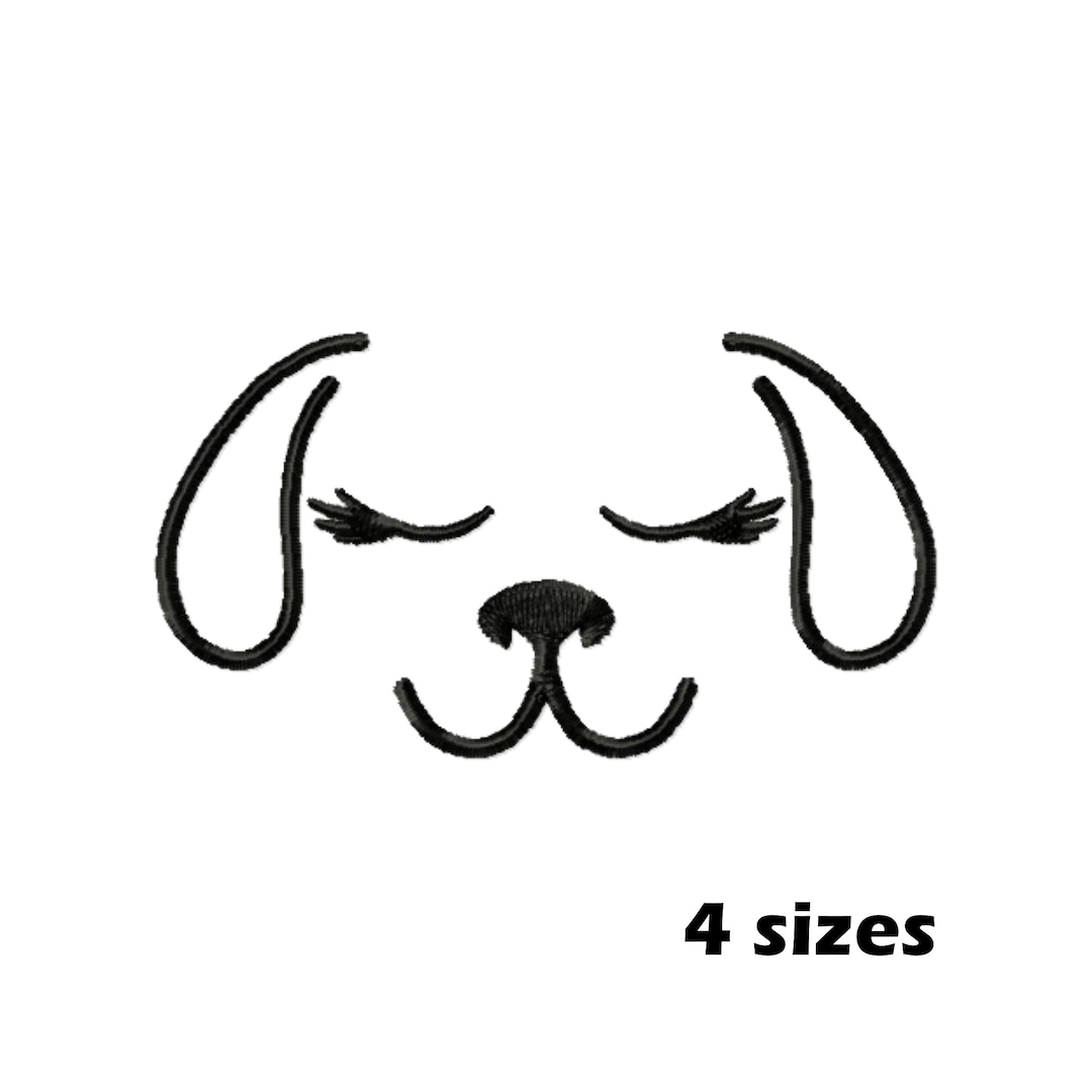 Dog Face Embroidery Designs, Instant Download 4 Sizes Etsy
