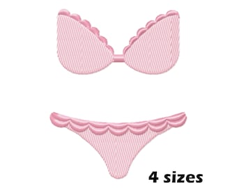 Cute Bikini Embroidery Design, Instant Download - 4 Sizes