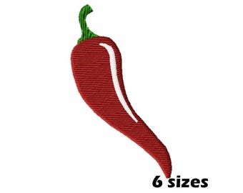 Broderimönster med chilipeppar, direkt nedladdning - 6 storlekar