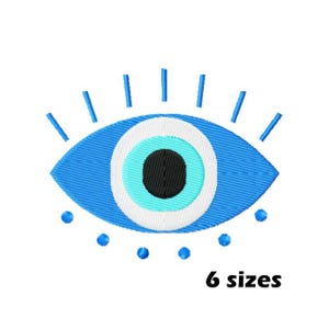 Blue Eye Embroidery Design, Instant Download - 6 Sizes