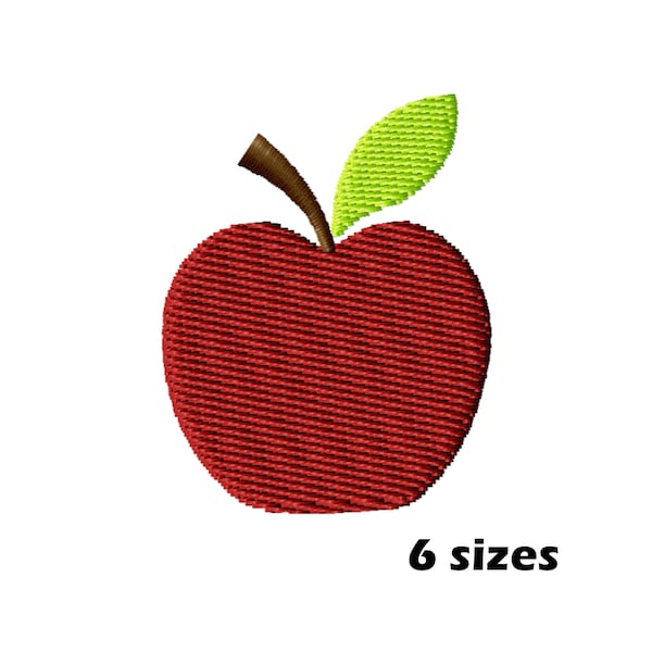 Mini Apple Embroidery Designs, Instant Download - 6 Sizes