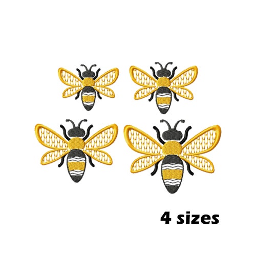 Bumble Bee Applique Machine Embroidery Digtial Design Etsy