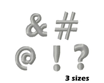 Punctuation Set Embroidery Design, Instant Download - 3 Sizes