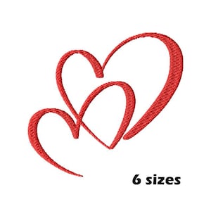 Herzen Stickdatei, Valentinstag Stickdatei, Maschinenstickerei, Instant Download - 6 Größen