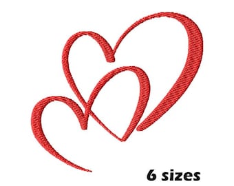 Hearts Machine Embroidery Designs, Valentine's Day Embroidery File, Instant Download - 6 Sizes