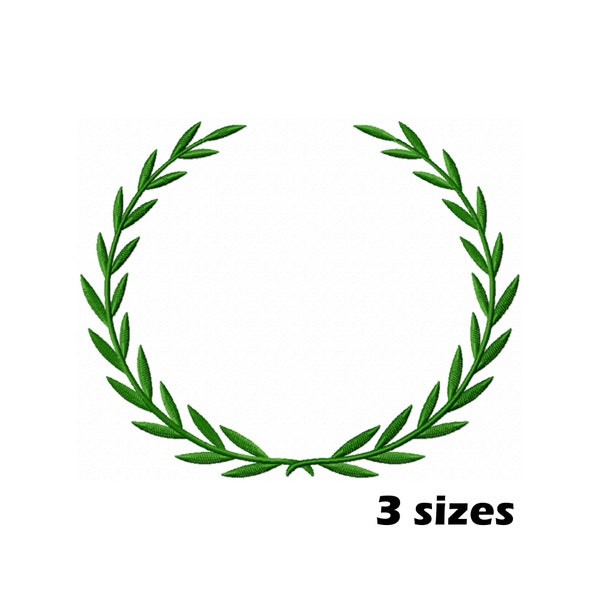Laurel Wreath Embroidery Designs, Instant Download - 3 Sizes