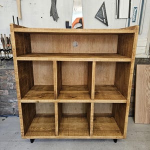 The Revolution - Rustic Pine Vinyl Record and Turntable storage unit Double