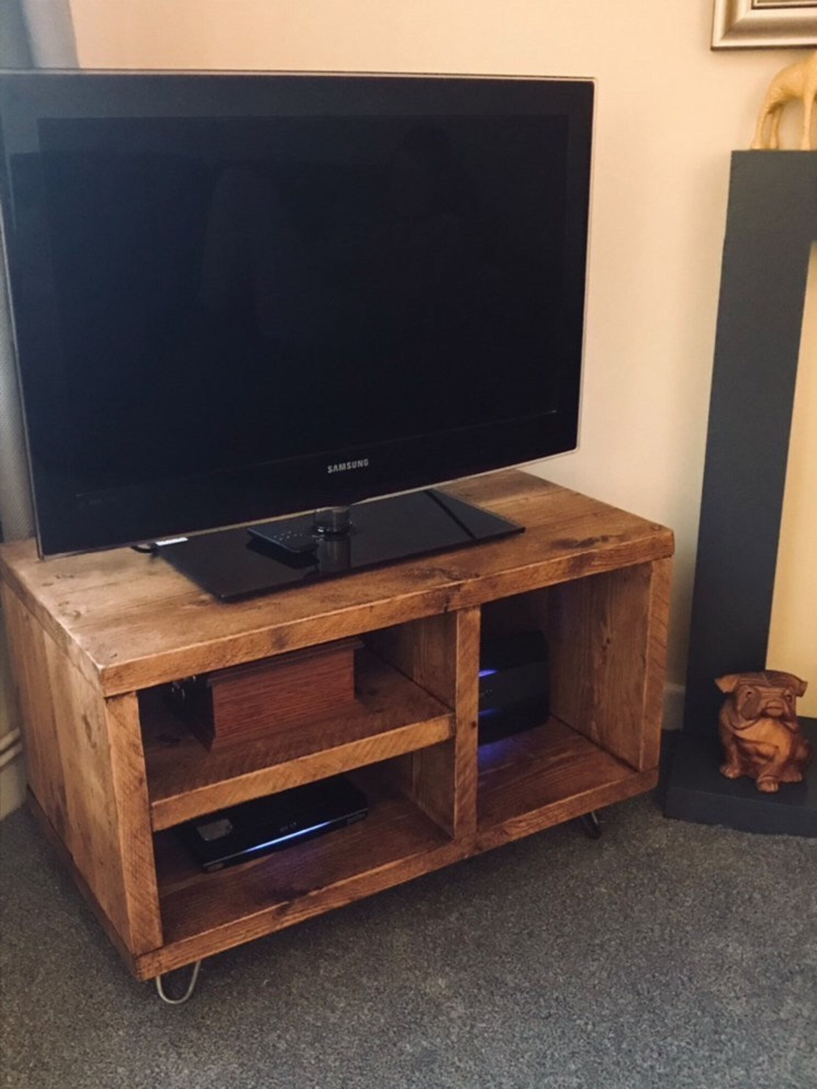 Rustic TV Unit Hairpin Legs Etsy