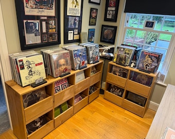 Dark Oak Vinyl Filer - Vinyl Storage Unit