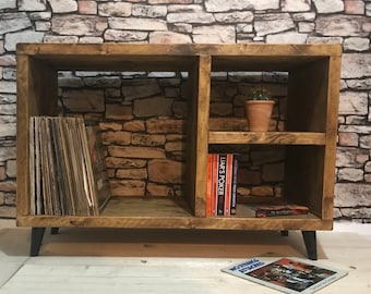Media Storage Unit - No. 1 - The Tower - Rustic Pine  //  Turntable / Vinyl Record Storage