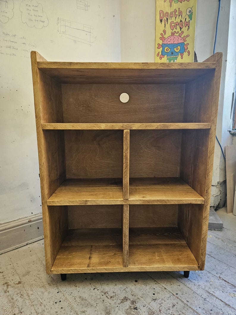 The Revolution - Rustic Pine Vinyl Record and Turntable storage unit image 4