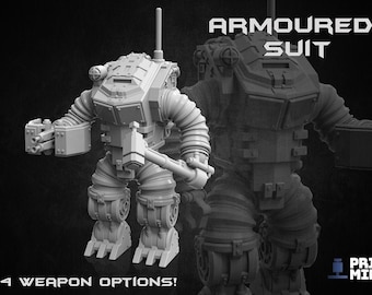 Armored Suit Juggernaut Sci-Fi Dieselpunk Trooper 3D Printed For Tabletop RPGs And Wargaming