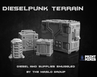 Dieselpunk Sci-Fi Terrain 3D Printed For Tabletop RPGs And Wargaming