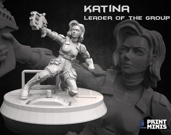 Katina Leader Commander Sci-Fi Dieselpunk 3D Printed For Tabletop RPGs