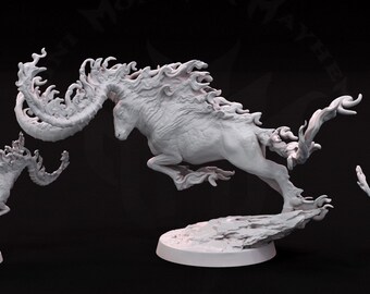 Burning Ram Flame Stag Large 3D Printed