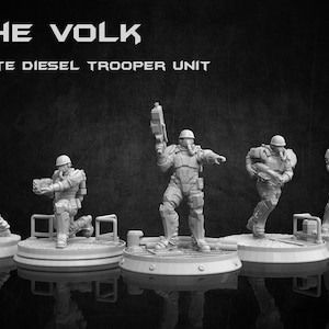 Diesel Trooper Sci-Fi Dieselpunk Marines 3D Printed For Tabletop RPGs And Wargaming