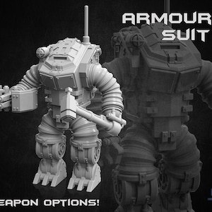 Armored Suit Juggernaut Sci-Fi Dieselpunk Trooper 3D Printed For Tabletop RPGs And Wargaming