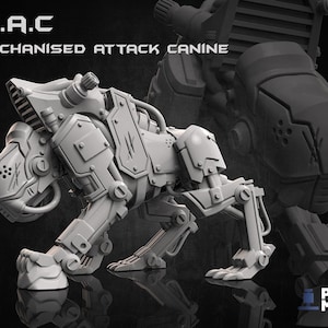 M.A.C. Robot Dog Sci-Fi Dieselpunk 3D Printed For Tabletop RPGs