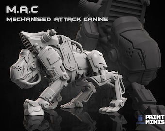 M.A.C. Robot Dog Sci-Fi Dieselpunk 3D Printed For Tabletop RPGs