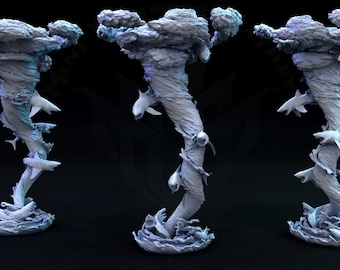 Sharknado Sharklone Shark Tornado 3D Printed Dungeons and Dragons