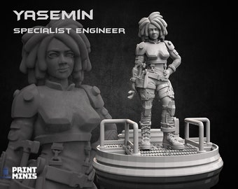 Yasemin Sci-FI Dieselpunk Engineer 3D Printed For Tabletop RPGs