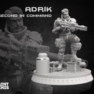 Adrik Sci-Fi Dieselpunk Commando 3D Printed For Tabletop RPGs