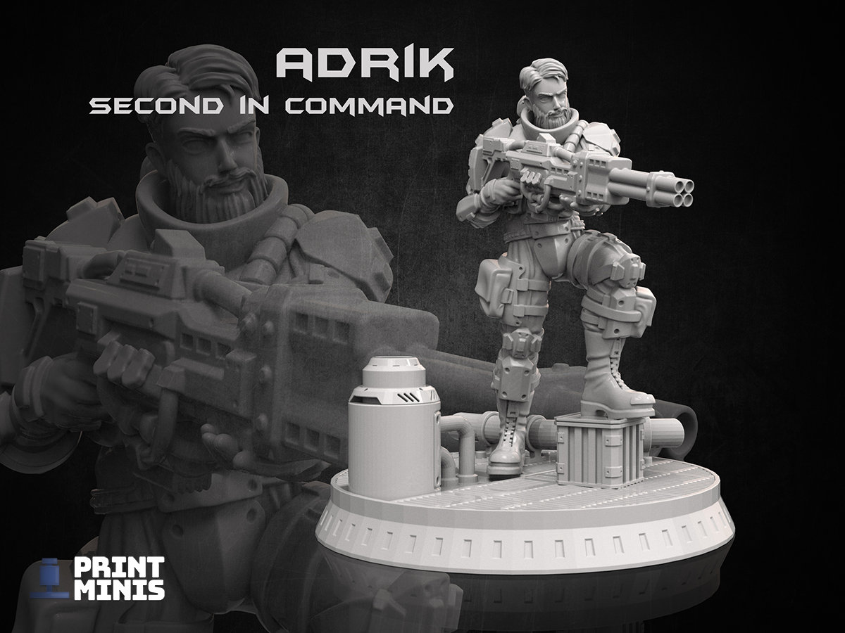Adrik Sci-Fi Dieselpunk Commando 3D Printed For Tabletop RPGs