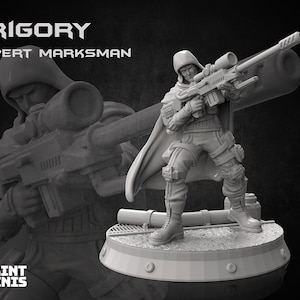 Grigory Sci-Fi Dieselpunk Sniper 3D Printed For Tabletop RPGs