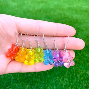 Gummy Bear Charms/ Resin Solid Gummy Bear Charms With Hooks/ Set of 2/  Jewelry Making Supplies/ 11x20mm 
