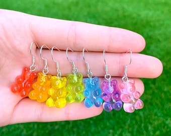 Gummy Bear Earrings (silver hooks)