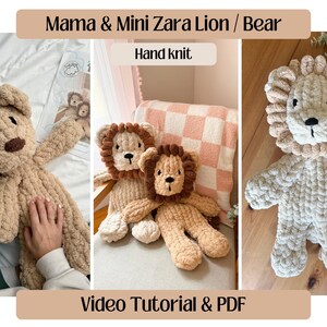 ZARA LION / BEAR / Full Video Tutorial / Finger Knit Lion Snuggler ...
