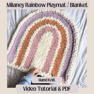 Full Video Tutorial / FINGER KNITTING / The Original Milaney Rainbow Blanket / Playmat / Cozy Cloud Knits