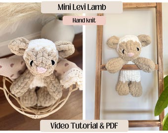 MINI LEVI LAMB / Fullständig videoinstruktion / Fingerstickad lammmys / Fingerstickad lamm / Grovstickad lamm / Mysiga molnstickningar