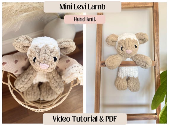 MINI LEVI LAMB / Full Video Tutorial / Finger Knit Lamb Snuggler