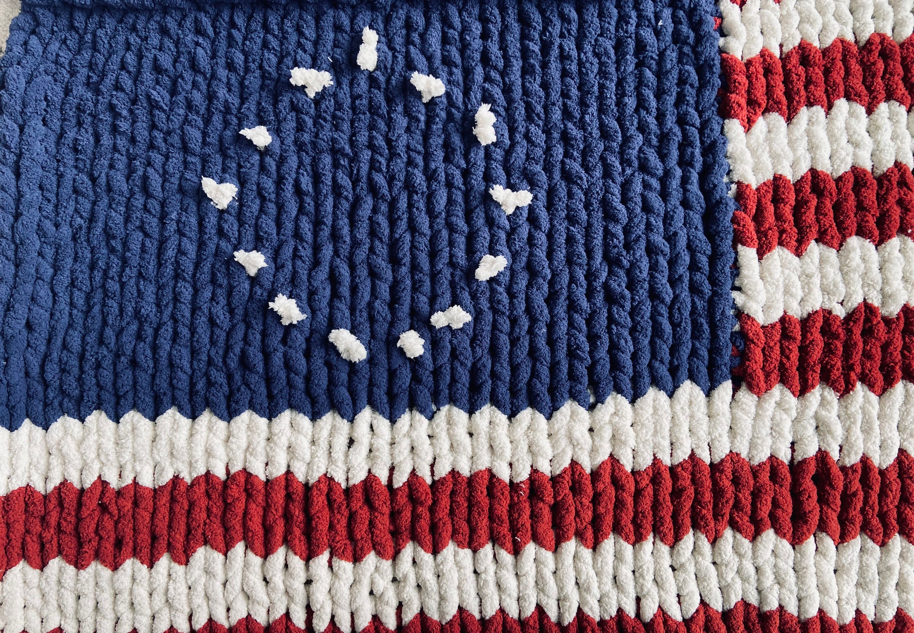 US Flag Chunky Knit Throw // Personalized Etsy