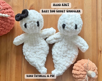 ITTY BITTY Baby Boo Ghost / Full Video Tutorial / Finger Knit Ghost Snuggler / Chunky Knit Ghost / Cozy Cloud Knits
