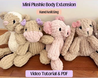 MINI Plushie Body EXTENSION / Video Tutorial / Finger Knit / Hand Knit / Cozy Cloud Knits - *Please Read the Description