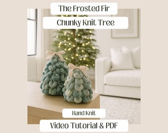 Finger knit Christmas Tree pattern & FULL VIDEO TUTORAL | Chunky Hand  Knit Holiday Tree | The Frosted Fir Tree | Cozy Cloud Knits