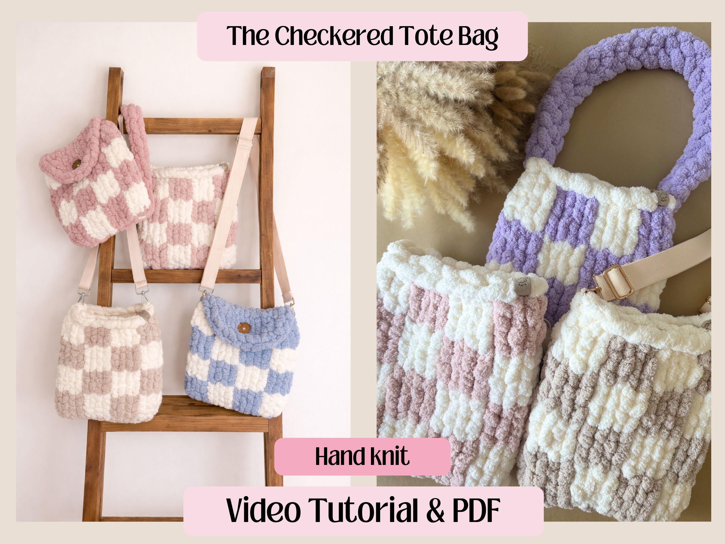 ひかるWIDE CHECK HAND KNIT Hand knitting a checkered pattern: - Place three skeins of colors
