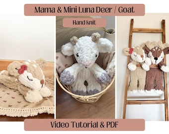 LUNA DEER & GOAT / Full Video Tutorial / Finger Knit Deer and Goat