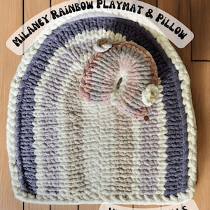PACOTE OFERTA* Milaney Rainbow Blanket & Pillow / Dois tutoriais em vídeo completos / Dois padrões em PDF / Tricô de dedo