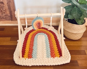 Rainbow Baby Playmat Pattern / HAND CROCHET / Rainbow Crochet Pattern / Jumbo Yarn Pattern / Pattern only (not a full tutorial)