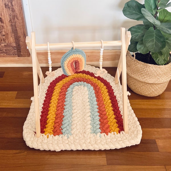 Rainbow Baby Playmat Pattern / HAND CROCHET / Rainbow Crochet Pattern / Jumbo Yarn Pattern / Pattern only (not a full tutorial)